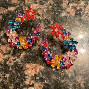 Beautiful floral jeweled earrings